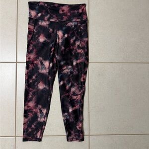 Old Navy Black and Pink Tie-Dye Leggings